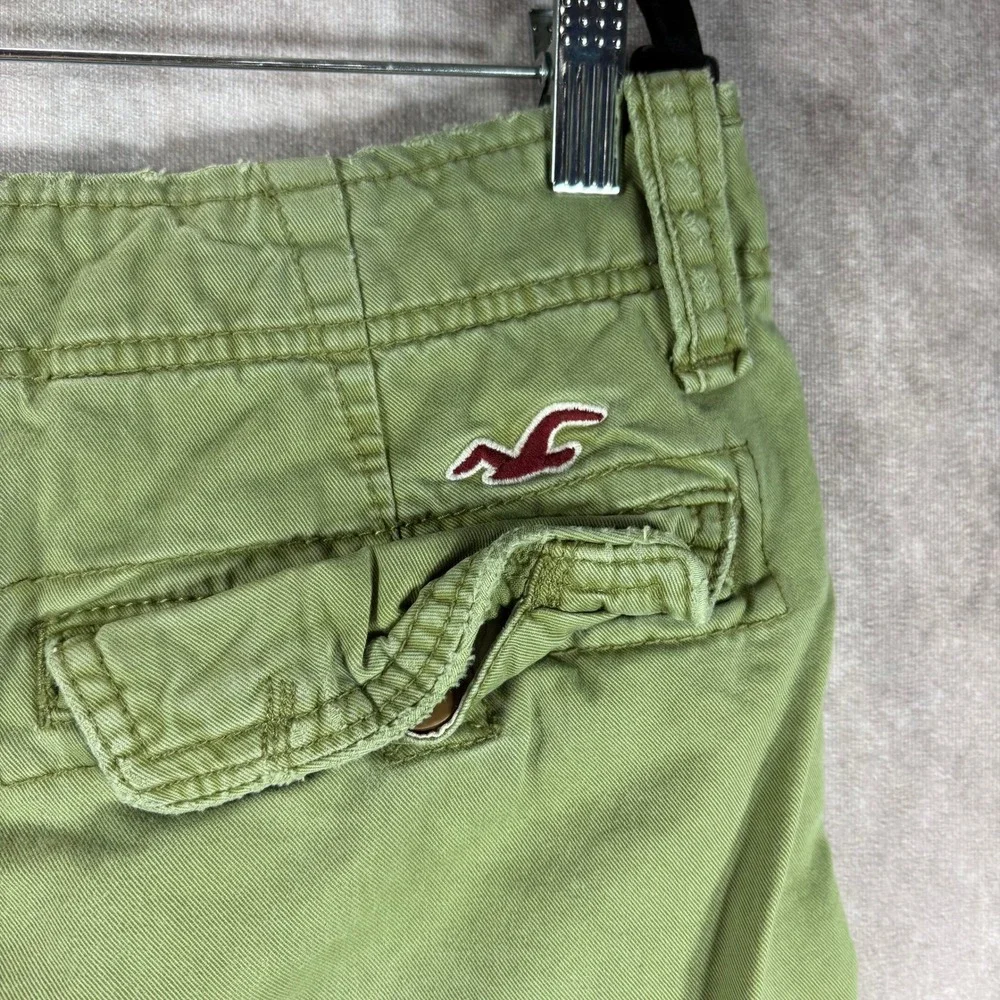 Hollister Shorts Men 30 Green Classic Fit Cotton Twill Chino Casual Cargo Pocket